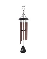 Chime on a stand with bow and Silk flowers size,  inches height and  inches wide.