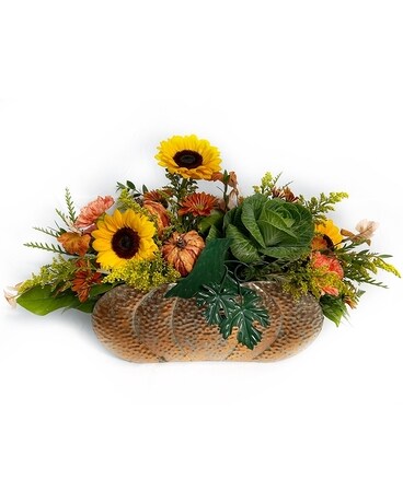 Fall Fever Pumpkin Flower Arrangement