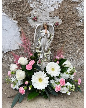 Praying Angel Garden Flower Arrangement