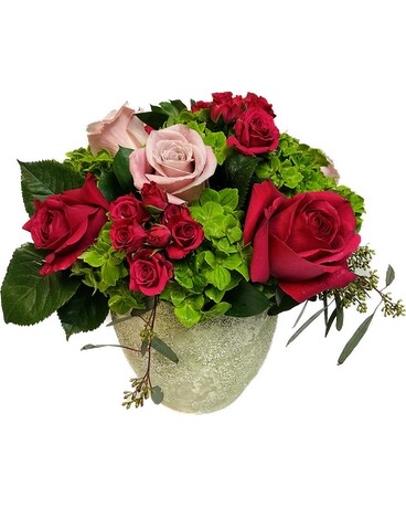 Pottery Rose Garden Flower Arrangement