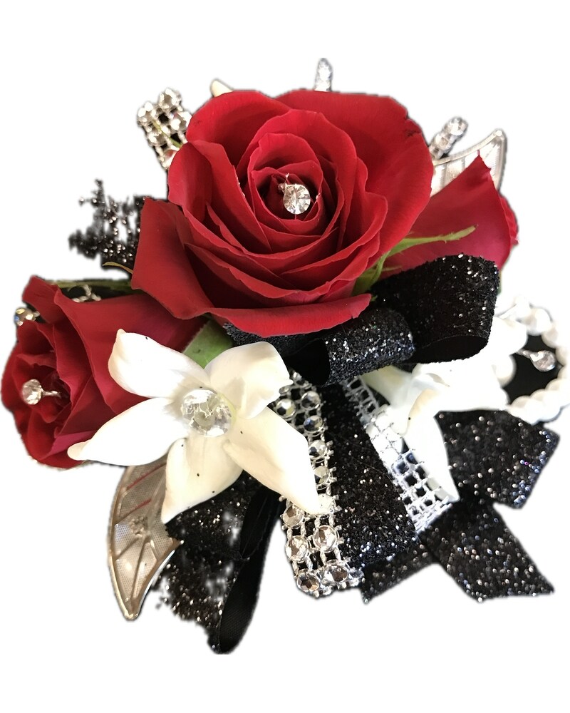 Red & White Corsage in Dayton OH - Furst The Florist