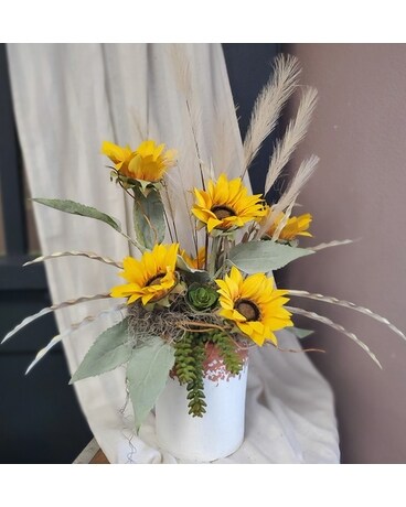 Rustic Sunflower Silk Arrangement Specialty Arrangement