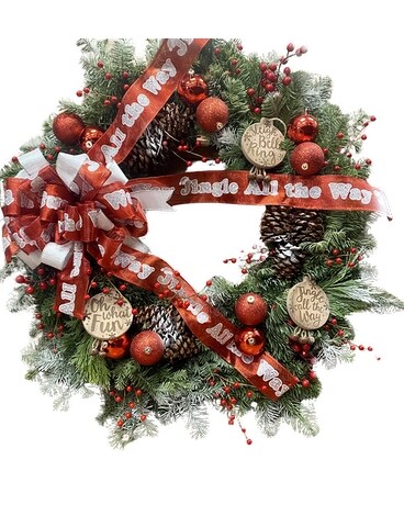 Jingle All The Way Wreath Razzle Dazzle® Flowers Wreath