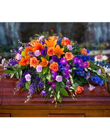 Colorful Garden Casket Spray