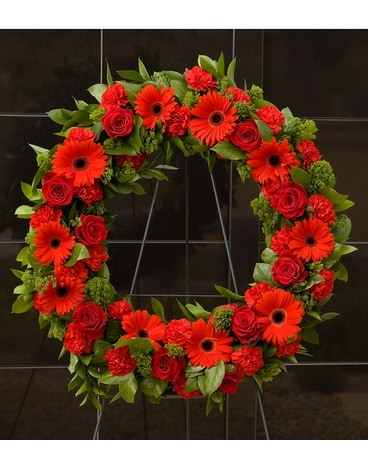 A Celebration Of Life Red Wreath