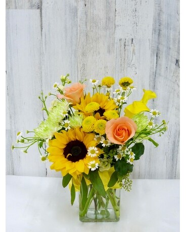 Golden Glow Flower Arrangement