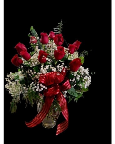 Classic Dozen Red Roses Flower Arrangement