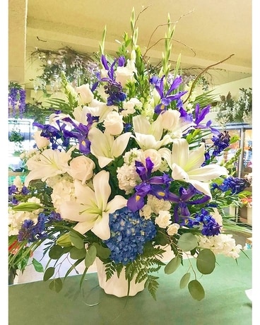 Elegant Blue And White Basket In Cypress Ca Florist Elegant Blue And White Basket In