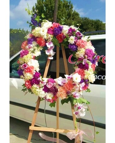 Girly Girl Wreath Spray Flower Arrangement