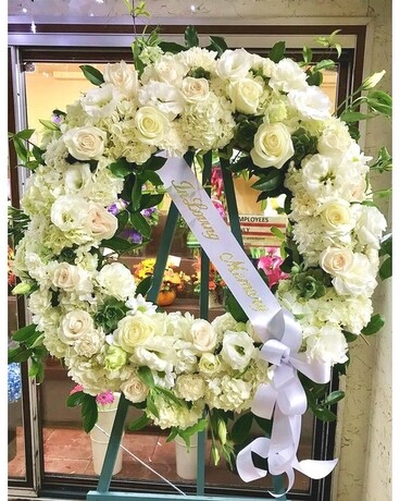 Pure White Wreath Flower Arrangement