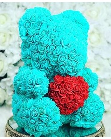 Faux Rose Teal Bear Gifts