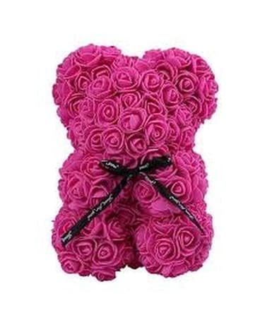 Faux Rose Hot Pink Bear Gifts