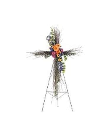 Birch Compassion Cross Flower Arrangement