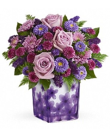 Teleflora's Happy Violets Bouquet Flower Arrangement