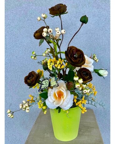 ARTIFICIAL ARRANGEMENT Green Rustic Delight Flower Arrangement