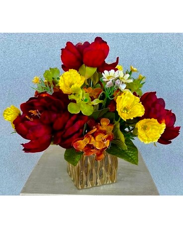 ARTIFICIAL ARRANGEMENT Burgundy Beauty Flower Arrangement