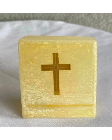 Stone Cross Keepsake Flower Arrangement
