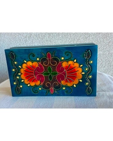 Large Floral Design Handmade Jewelry Box Flower Arrangement