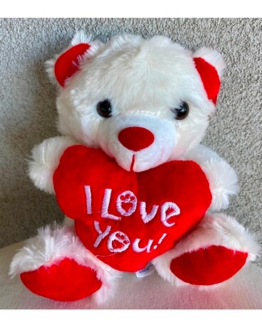Cute Small I Love You Bear Flower Arrangement