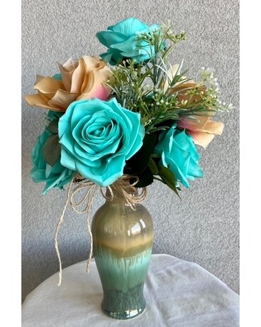 Stunning Turquoise Artificial Arrangement Flower Arrangement
