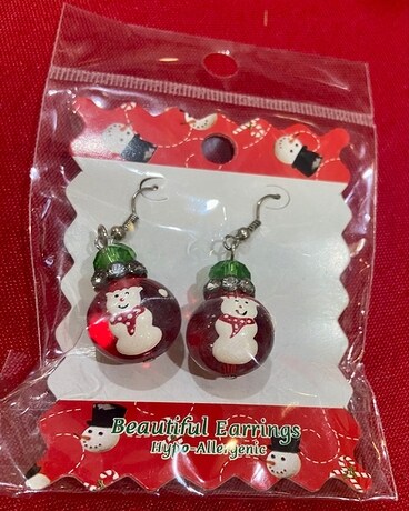 Hand Painted Snowmen Earrings Gifts