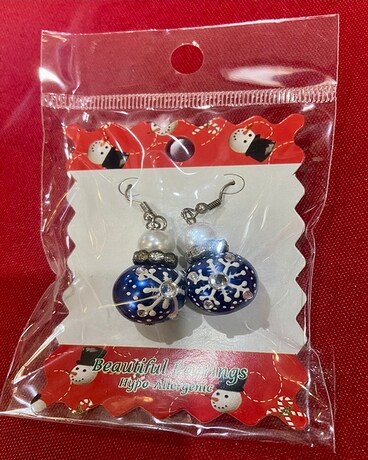 Snowflake Hand Painted Earrings Gifts