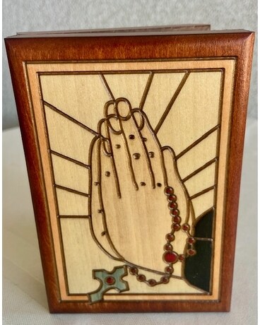 Rosary Keepsake Box Flower Arrangement