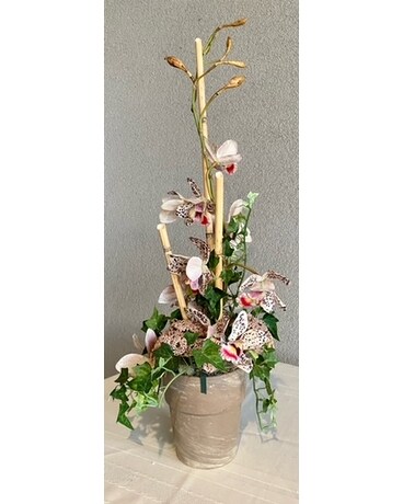 ARTIFICIAL ARRANGEMENT Dendrobium Orchid Plant Flower Arrangement