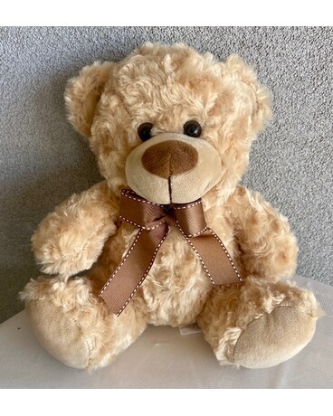 Precious Tan Plush Bear Flower Arrangement