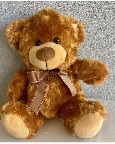 Precious Brown Plush Bear Flower Arrangement