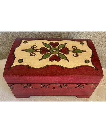 Red Hearts Handmade Jewelry Box Flower Arrangement