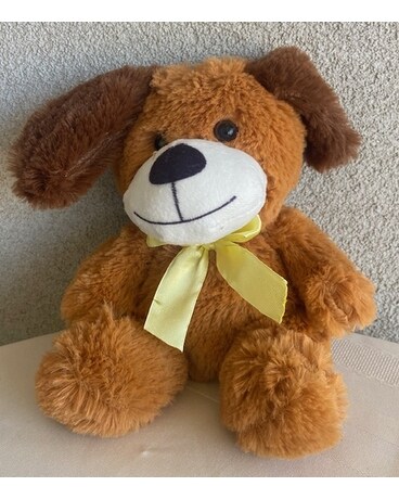 Sweet Plush Dog Flower Arrangement
