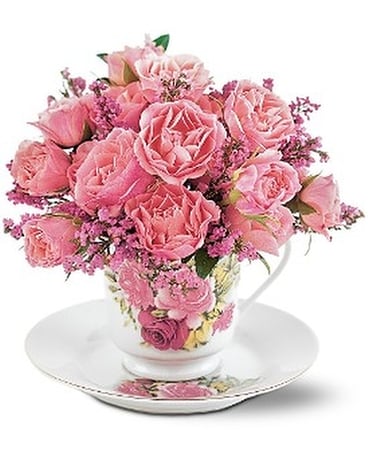 Tender Thoughts Teacup Flower Arrangement