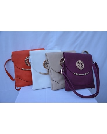 Purse over the Shoulder in Orange, White, Tan, Custom product