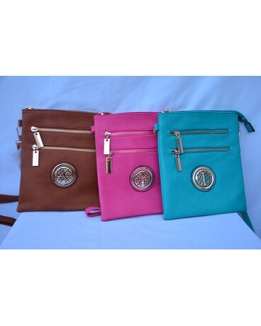 Purses with 2 Zippers- Brown, Hot Pink, and Aqua Custom product