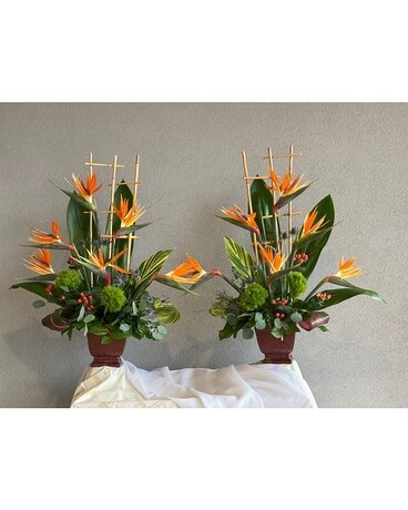 Double Tropical Paradise Flower Arrangement
