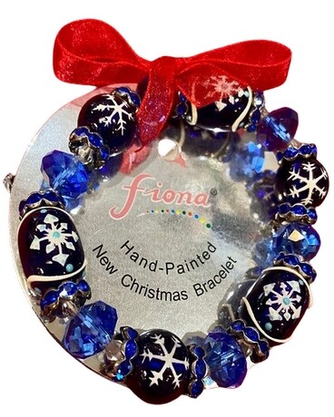 Blue Glass Snowflakes Bracelet Gifts