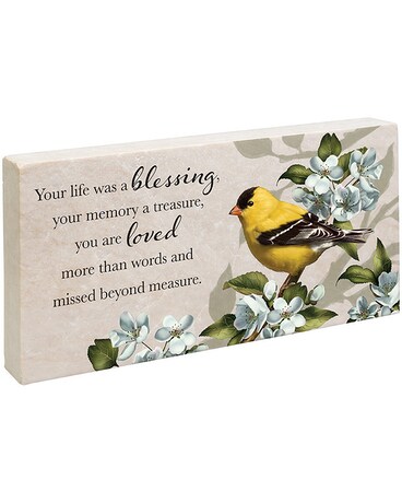 Marble Paver-Missed Beyond Flower Arrangement