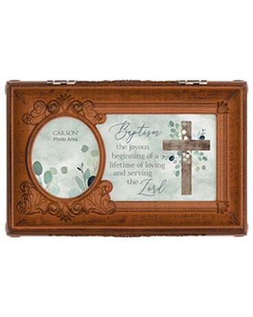 Photo Wood Music Box Flower Arrangement