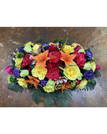 Cemetery Saddle Multi Color Sympathy Arrangement