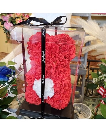 Red rose bear Flower Arrangement