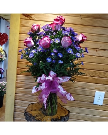 DozenPurpleRoses Flower Arrangement