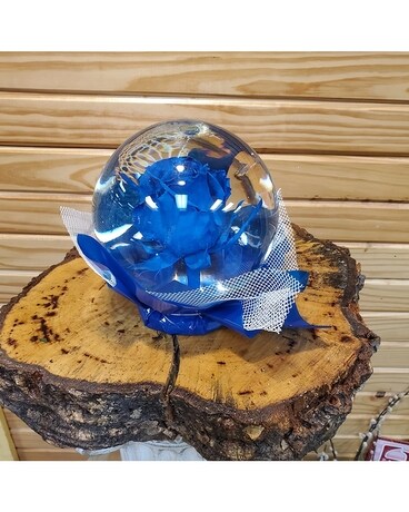Blue Rose Glober Flower Arrangement