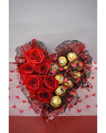 Roses and Chocolates Flower Arrangement
