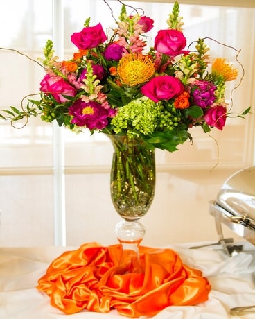 Fuschia & Coral Flower Arrangement