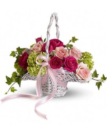 Flower Girl's Dream Basket Flower Arrangement