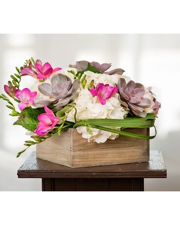 Succulent Box Flower Arrangement