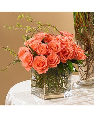 Coral Cube Flower Arrangement