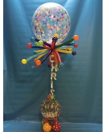 Confetti Personalized Balloon Flower Arrangement