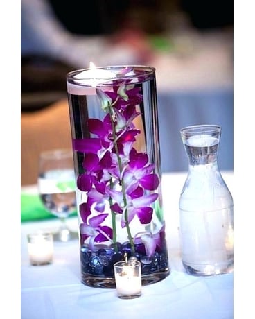 Petite Orchid Cylinder Flower Arrangement
